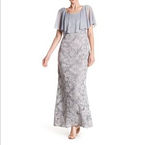 Marina Ruffle Popover Lace Dress